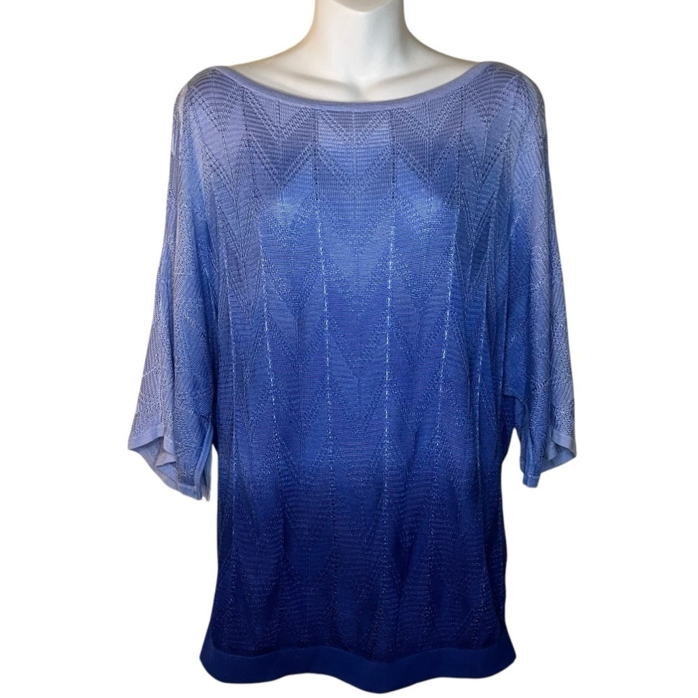 White House Black Market blue ombre boatneck sweater size L